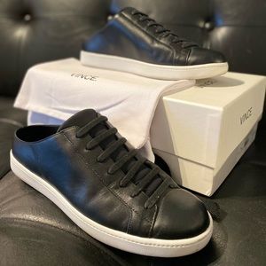 Vince leather slip on tennis shoe